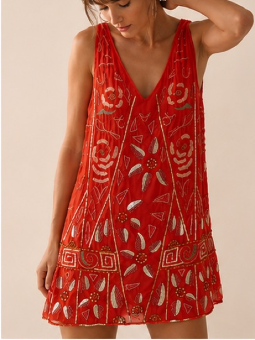 Free People Embroidered Shift Dress
